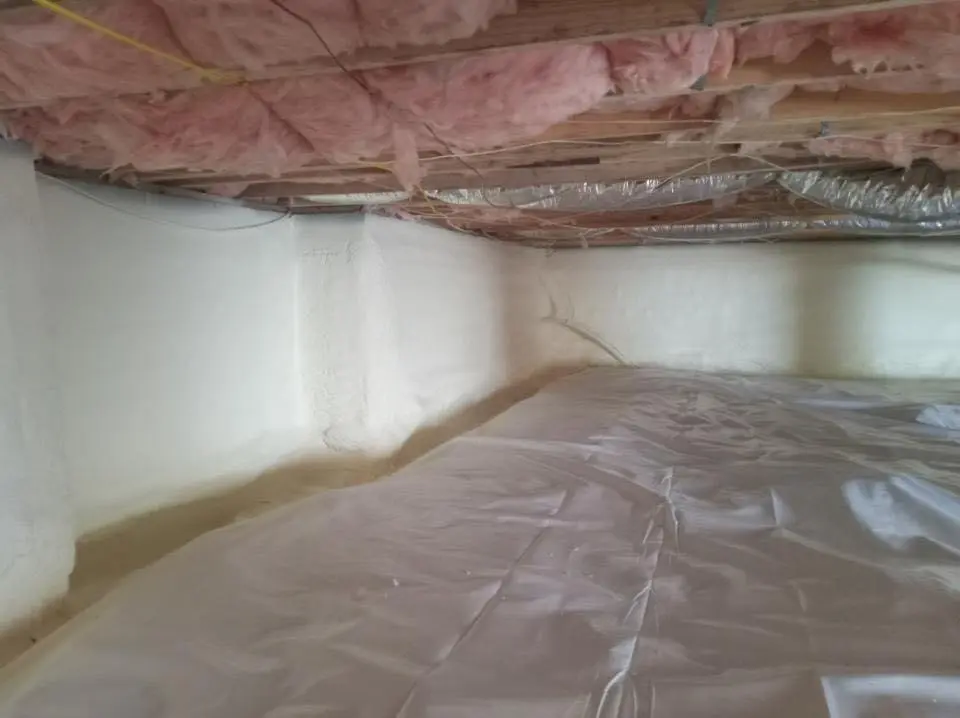 Crawl space encapsulation with closed-cell spray foam for Roof Maintenance in Fayetteville